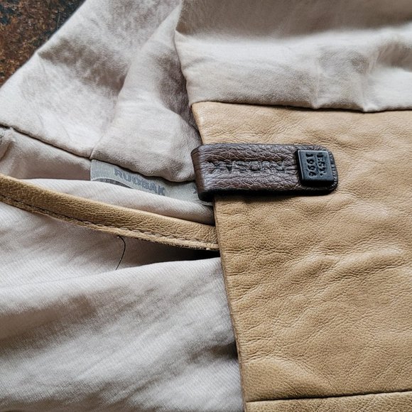 RUDSAK, one of a kind leather jacket, size M, coffe blend collors - Picture 11 of 15